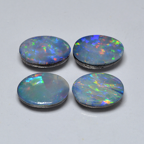 Multicolor Opal Doublet Gem - 0.8ct Oval Cabochon (ID: 503294)