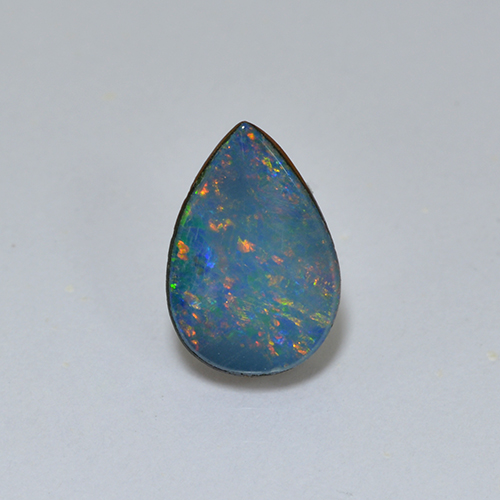 Multicolor Opal Doublet Gem - 1ct Pear Cabochon (ID: 503560)
