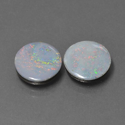 Multicolor Opal Doublet Gem - 2.1ct Round Cabochon (ID: 505711)