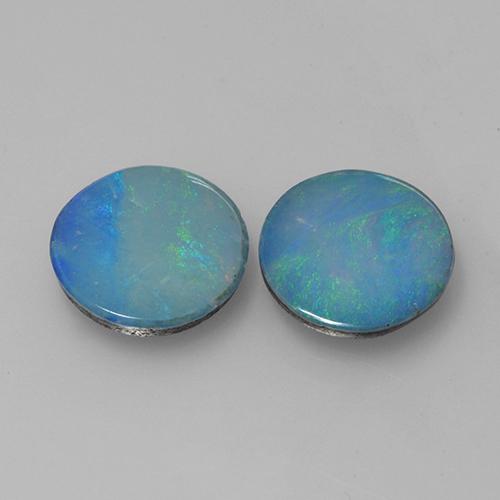 Multicolor Doblete de Ópalo Gema - 1.5ct Cabujón Redondo (ID: 505712)