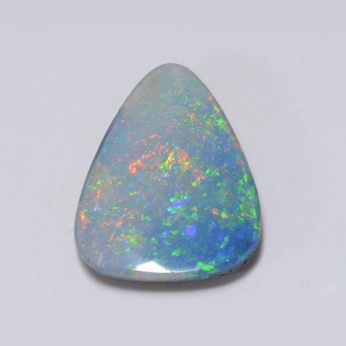 Multicolor Doblete de Ópalo Gema - 4.1ct Trillón Cabujón (ID: 510681)