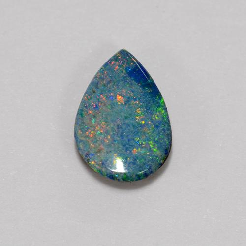 Многоцветный Опал Дублет Камень - 0.5ct Груша Кабошон (ID: 510717)