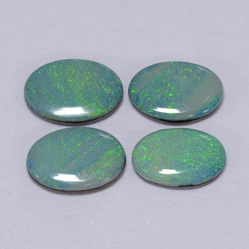 Multicolor Opal Doublet Gem - 0.3ct Oval Cabochon (ID: 510731)