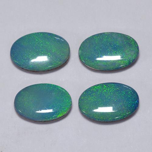 Multicolor Opal Doublet Gem - 0.3ct Oval Cabochon (ID: 510735)