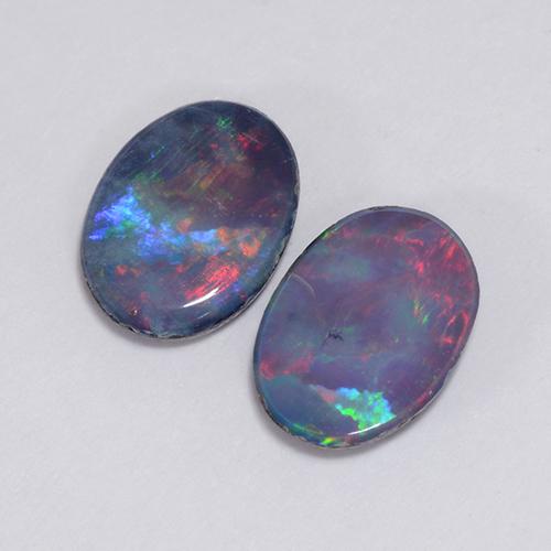 Multicolore Opale Doublet gemme - 0.9ct Ovale Cabochon (ID: 510740)