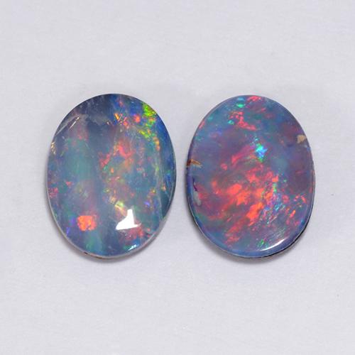 Multicolor Opal Doublet Gem - 0.9ct Oval Cabochon (ID: 510742)