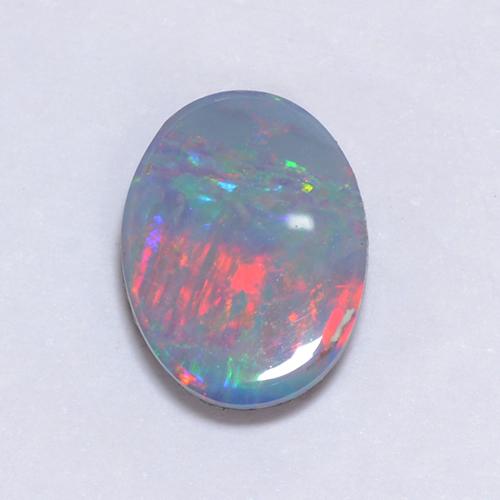 Multicolor Opal Doublet Gem - 0.8ct Oval Cabochon (ID: 511327)