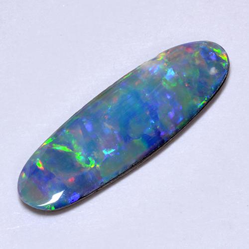Многоцветный Опал Дублет Камень - 1.6ct Овал Кабошон (ID: 513034)