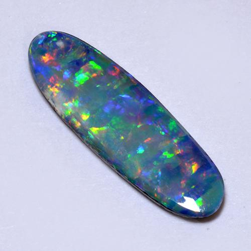 Opal Doublet Gemstone in 17.4 x 5.6 mm Size for Sale, Opal Doublet Stone in Multicolor Color