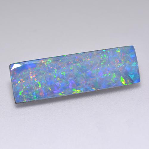 Multicolor Opal Doublet Gem - 3.9ct Baguette Cabochon (ID: 515806)