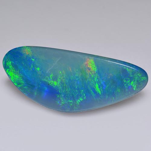 Mehrfarbig Opal-Dublette Edelstein - 4ct Ausgefallener Cabochon (ID: 515822)