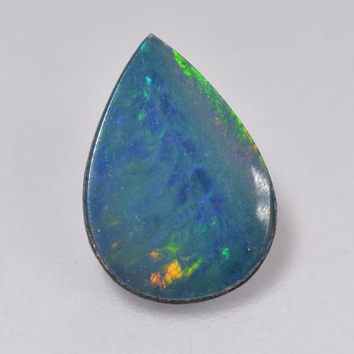 Mehrfarbig Opal-Dublette Edelstein - 0.9ct Birnen Cabochon (ID: 516229)