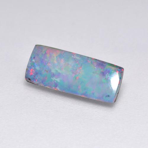 Multicolor Opal Doublet Gem - 0.8ct Baguette Cabochon (ID: 516431)