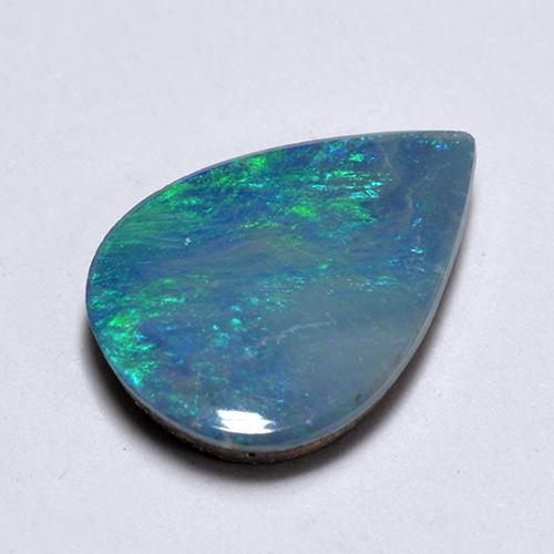 Multicolor Opal Doublet Gem - 1.2ct Pear Cabochon (ID: 516726)