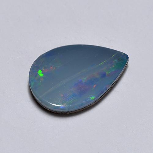 Multicolor Opal Doublet Gem - 0.8ct Pear Cabochon (ID: 516729)