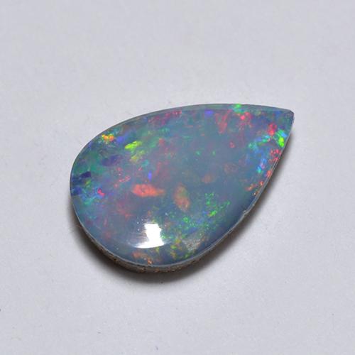 Multicolor Opal Doublet Gem - 0.8ct Pear Cabochon (ID: 516730)