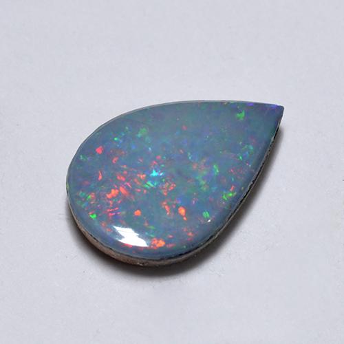 Multicolor Opal Doublet Gem - 1ct Pear Cabochon (ID: 516734)
