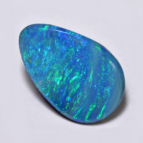 Многоцветный Опал Дублет Камень - 1.5ct Груша Кабошон (ID: 517007)