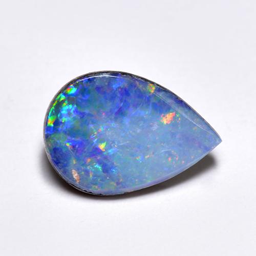Multicolor Opal Doublet Gem - 1.3ct Pear Cabochon (ID: 517008)
