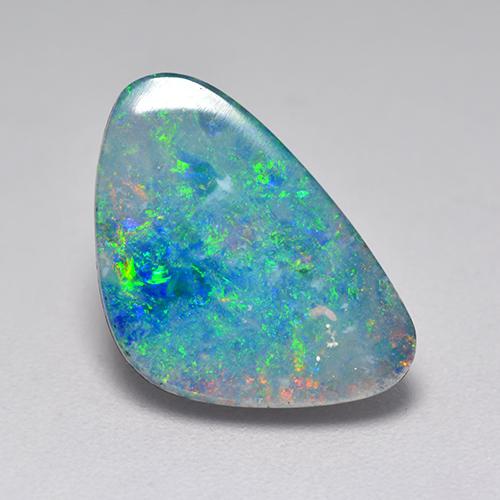 Многоцветный Опал Дублет Камень - 3.4ct Огранка Триллион Кабошон (ID: 517262)