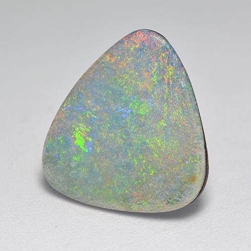 3.57 ct Multicolor Opal Doublet Stone, Natural Opal Doublet in Trillion Cabochon Shape for Sale