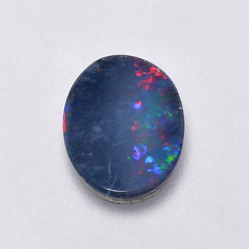 Mehrfarbig Opal-Dublette Edelstein - 0.9ct Oval Cabochon (ID: 517579)