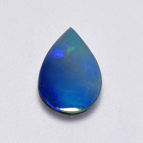 Multicolor Opal Doublet Gem - 0.8ct Pear Cabochon (ID: 517580)