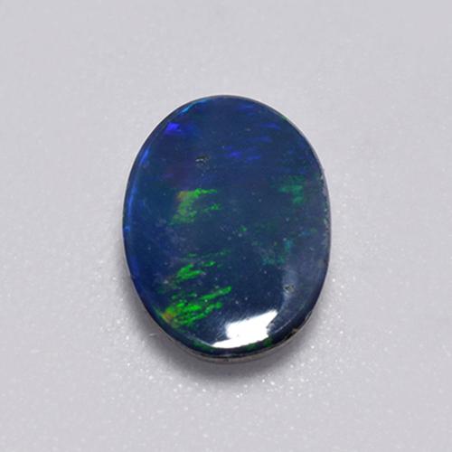 Mehrfarbig Opal-Dublette Edelstein - 0.9ct Oval Cabochon (ID: 517583)