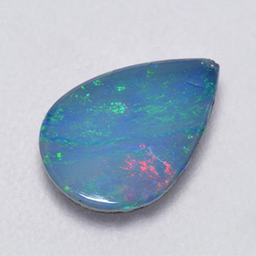 Multicolor Doblete de Ópalo Gema - 0.8ct Cabujón Pera (ID: 517586)