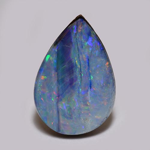 Multicolore Opale doppietta Gem - 0.9ct Cabochon pera (ID: 517742)