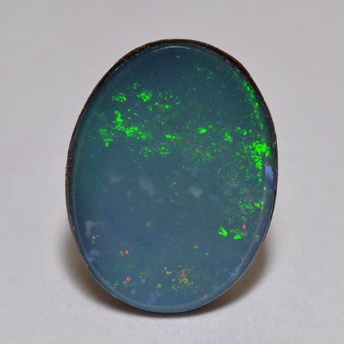 Multicolor Opal Doublet Gem - 1.1ct Oval Cabochon (ID: 517744)