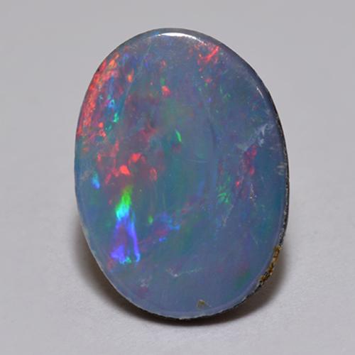 Multicolor Opal Doublet Gem - 0.8ct Oval Cabochon (ID: 517748)