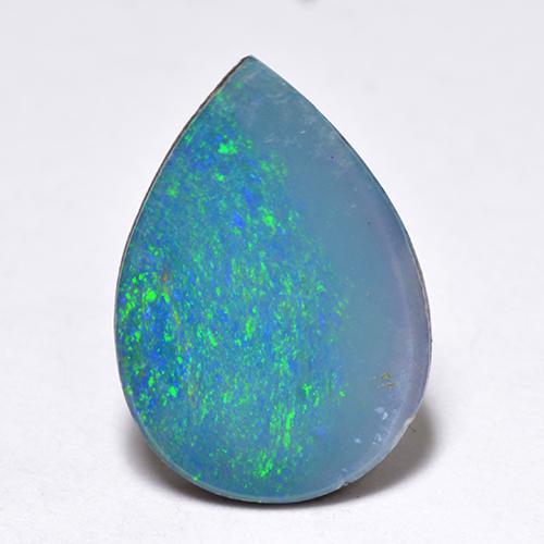 Mehrfarbig Opal-Dublette Edelstein - 1ct Birnen Cabochon (ID: 517958)