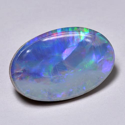 Multicolor Opal Doublet Gem - 1.3ct Oval Cabochon (ID: 518655)