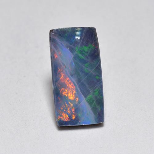 Multicolore Opale Doublet gemme - 0.6ct Baguette cabochon (ID: 519053)