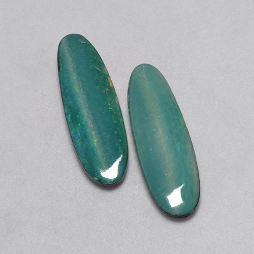 Medium Teal Opal Doublet Gem - 3.9ct Oval Cabochon (ID: 524029)