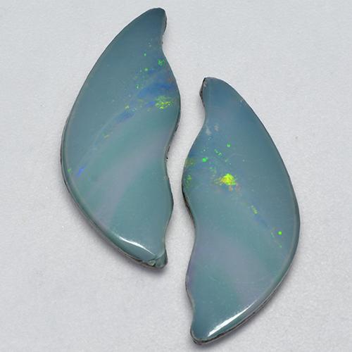 Bluish Green Opal Doublet Gem - 3.5ct Fancy Cabochon (ID: 524031)