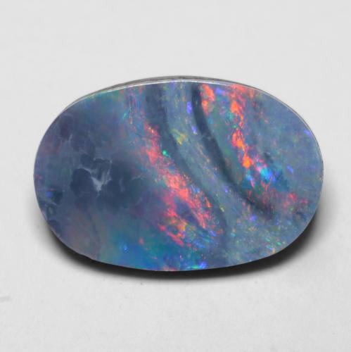 Multicolor Opal Doublet Gem - 1.8ct Oval Cabochon (ID: 542173)