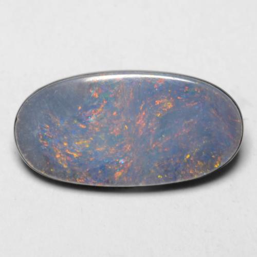 Multicolor Opal Doublet Gem - 1.2ct Oval Cabochon (ID: 542174)