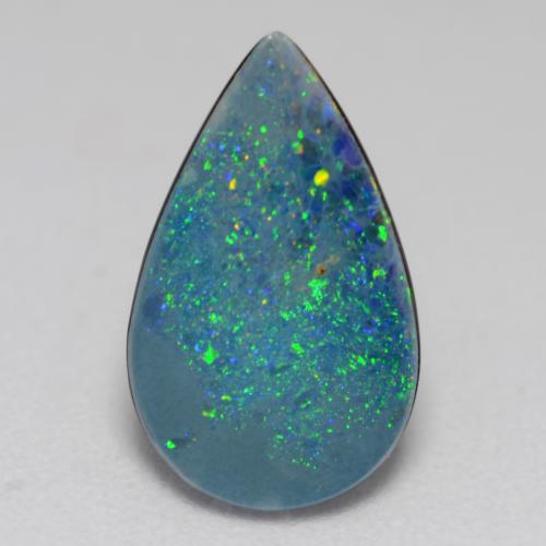 Multicolor Opal Doublet Gem - 1.4ct Pear Cabochon (ID: 542482)
