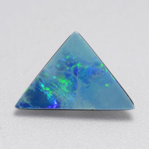 Multicolor Opal Doublet Gem - 0.6ct Triangle Cabochon (ID: 542581)