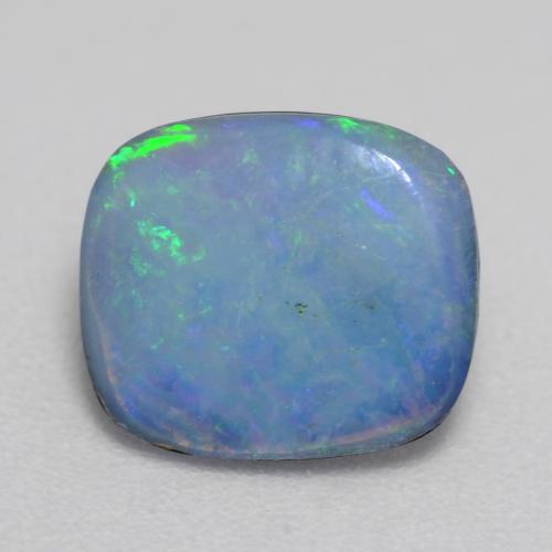 8,2 x 7,1mm kissenschliff mehrfarbiger Opal-Dublette aus Australian, Gewicht von 1 ct, natürlicher Edelstein in Opaque Reinheit, 1 Stück kissenschliff Opal-Dublette - Farbe: Mehrfarbig, Mohs-Härte von 5,5 - 6,5, Photo A