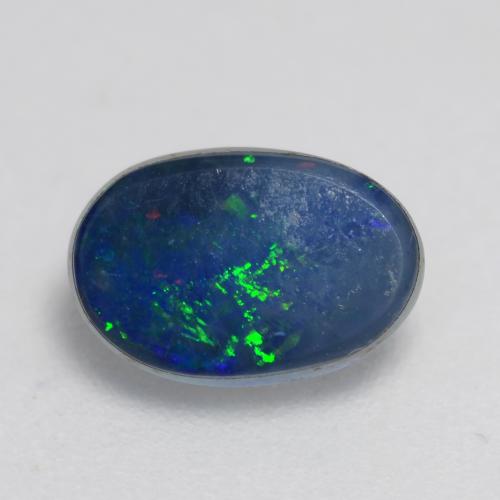 Multicolor Opal Doublet Gem - 0.6ct Oval Cabochon (ID: 542586)