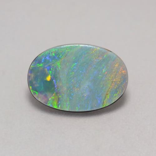 Multicolor Opal Doublet Gem - 0.9ct Oval Cabochon (ID: 542854)
