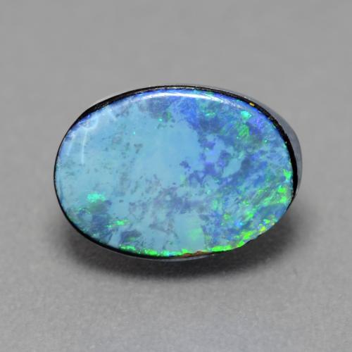 Mehrfarbig Opal-Dublette Edelstein - 1.3ct Oval Cabochon (ID: 542874)