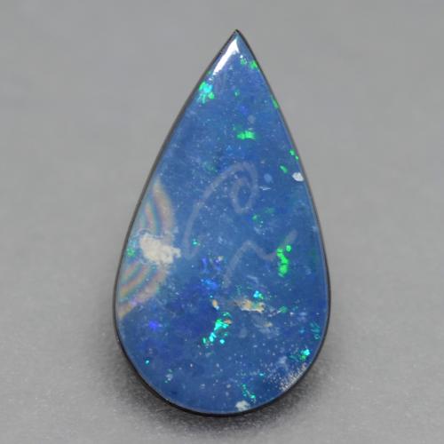 Multicolor Opal Doublet Gem - 0.7ct Pear Cabochon (ID: 542888)