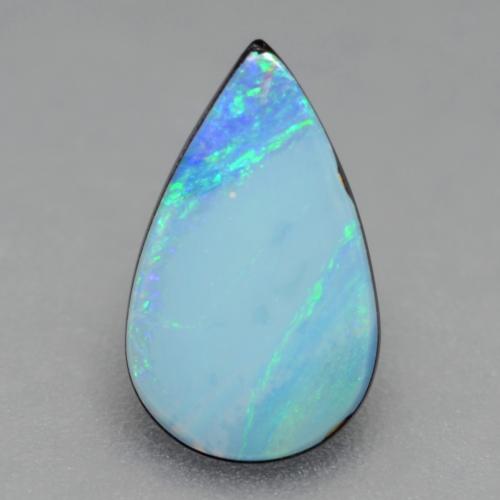 Multicolor Opal Doublet Gem - 0.6ct Pear Cabochon (ID: 542889)