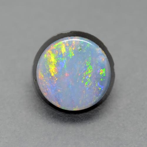 Multicolore Opale doppietta Gem - 0.8ct Cabochon rotondo (ID: 542900)
