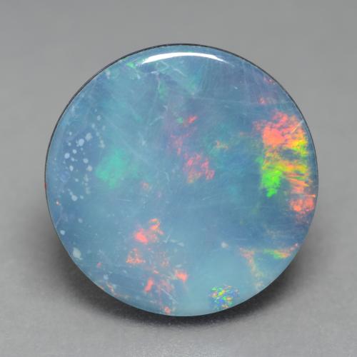 Multicolor Opal Doublet Gem - 4.6ct Round Cabochon (ID: 542907)