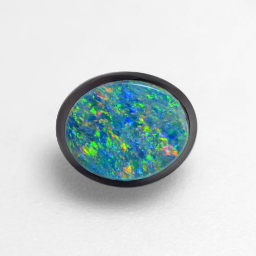 Mehrfarbig Opal-Dublette Edelstein - 0.4ct Oval Cabochon (ID: 545107)